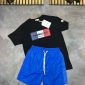 Moncler Men’s black T-Shirt with blue Shorts Set