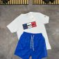 Moncler Men’s white T-Shirt with blue Shorts Set