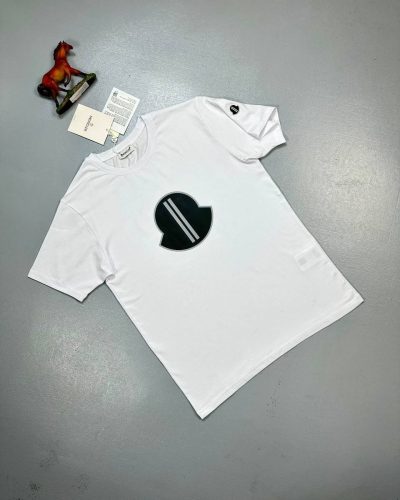 Moncler Men’s T-Shirt – Classic Logo Design in white Color