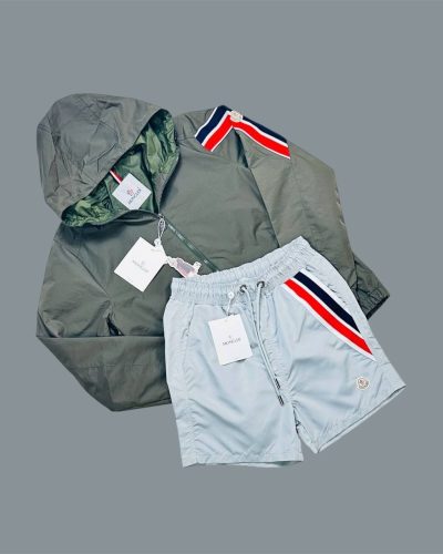 Moncler Men’s Tricolor Jacket & Shorts Set