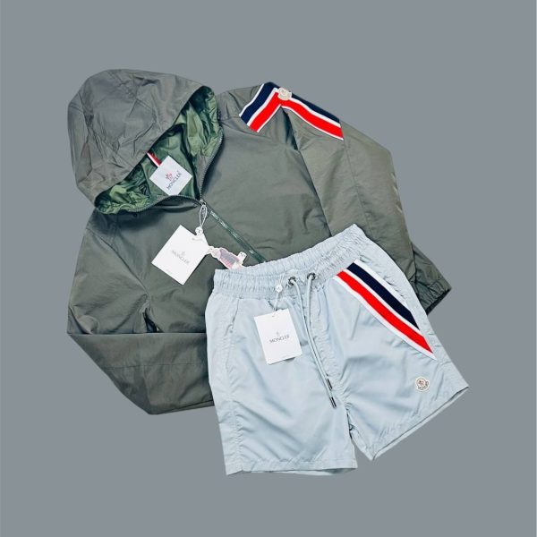 Moncler Men’s Tricolor Jacket & Shorts Set