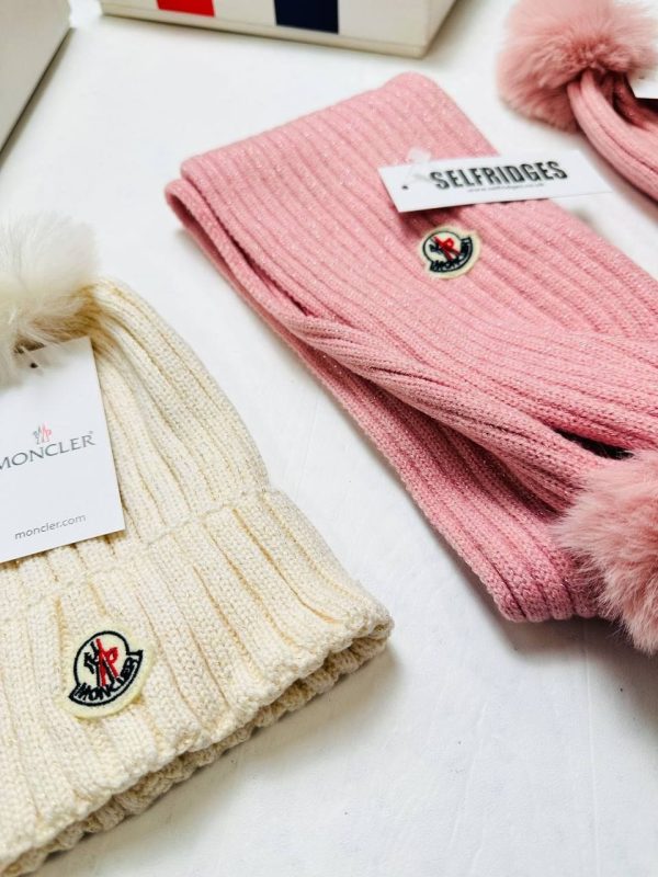 Moncler Ribbed Knit Hat & Scarf Set 2 Moncler Ribbed Knit Hat & Scarf Set 2