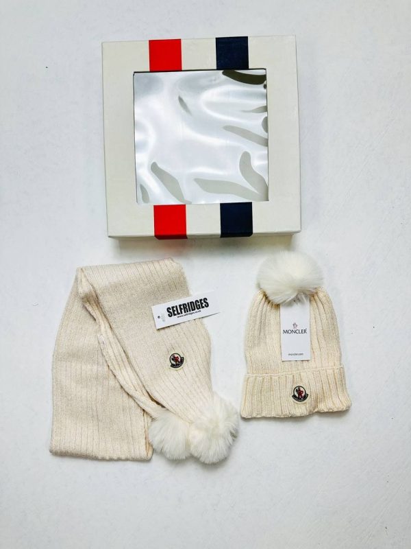 Moncler Ribbed Knit Hat & Scarf Set 3 Moncler Ribbed Knit Hat & Scarf Set 3