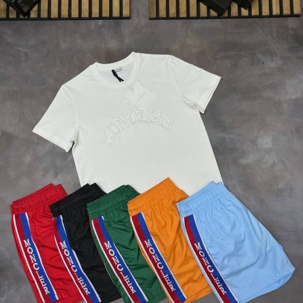 Moncler Shorts & T-Shirt Set – Summer Casual Wear in Different Colors