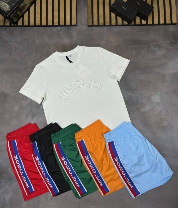 Moncler Shorts & T-Shirt Set – Summer Casual Wear in Different Colors Moncler Shorts & T-Shirt Set – Summer Casual Wear in Different Colors