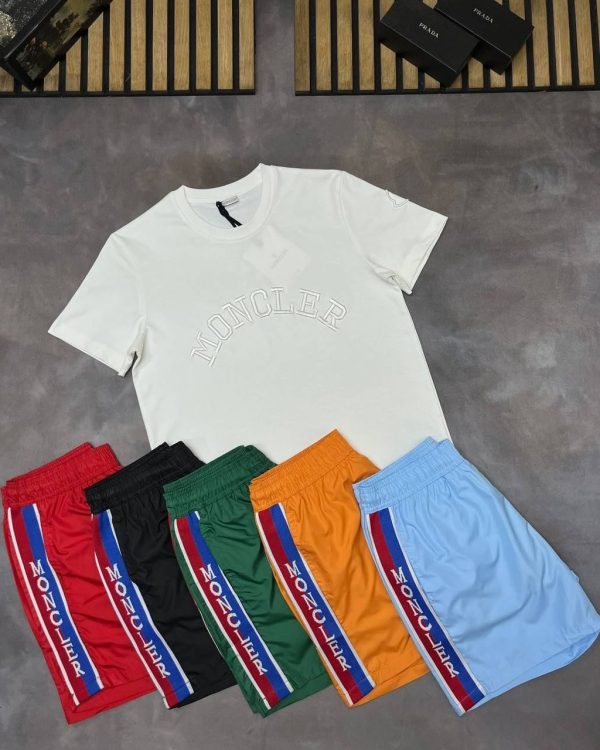 Moncler Shorts & T-Shirt Set – Summer Casual Wear in Different Colors
