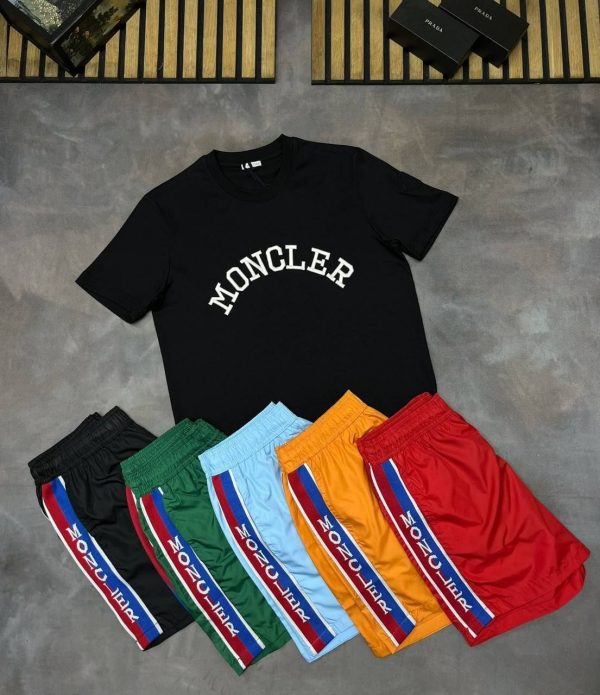 Moncler Shorts & T-Shirt Set – Summer Casual Wear in Different Colors