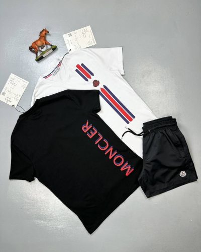 Moncler Stripe Logo T-Shirt & Shorts Set