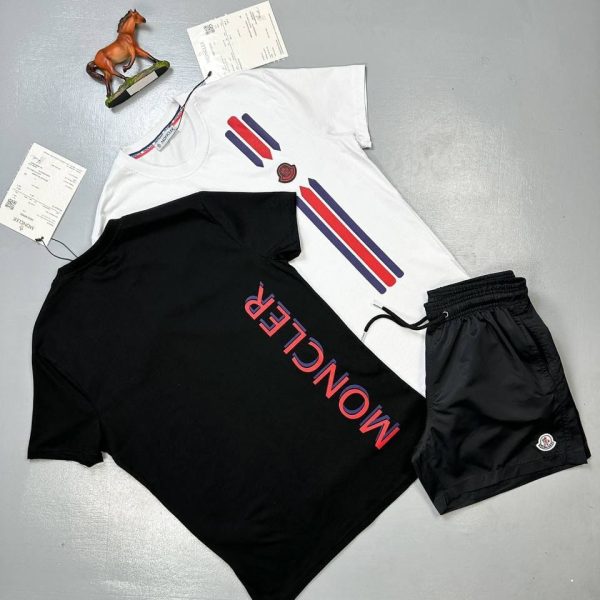 Moncler Stripe Logo T-Shirt & Shorts Set