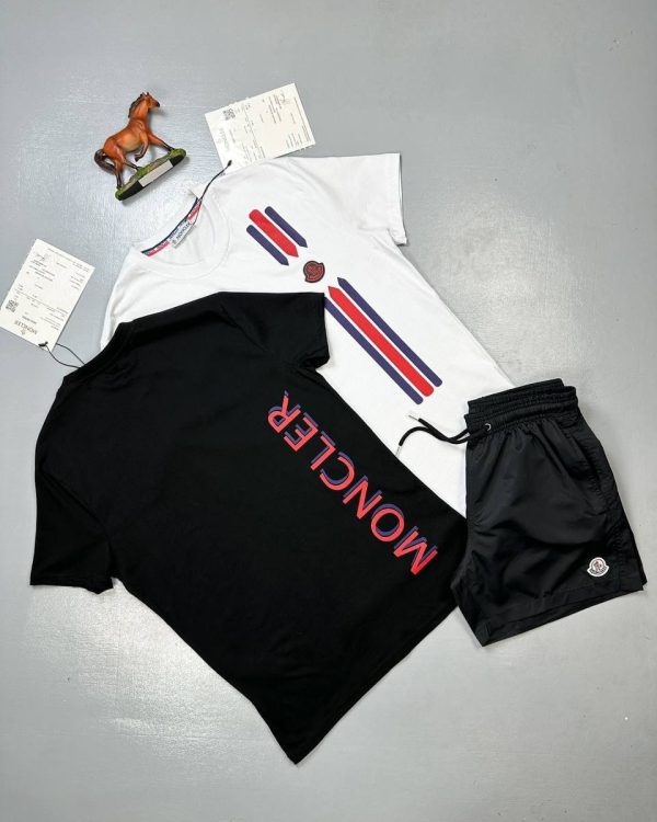 Moncler Stripe Logo T-Shirt & Shorts Set