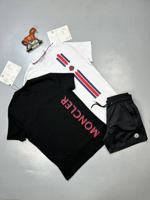 Moncler Stripe Logo T-Shirt & Shorts Set