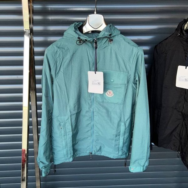 Moncler-Style Hooded Windbreaker Jacket