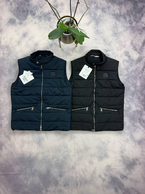 Moncler-Style Logo Gilet – Quilted Shell & Zip Pockets