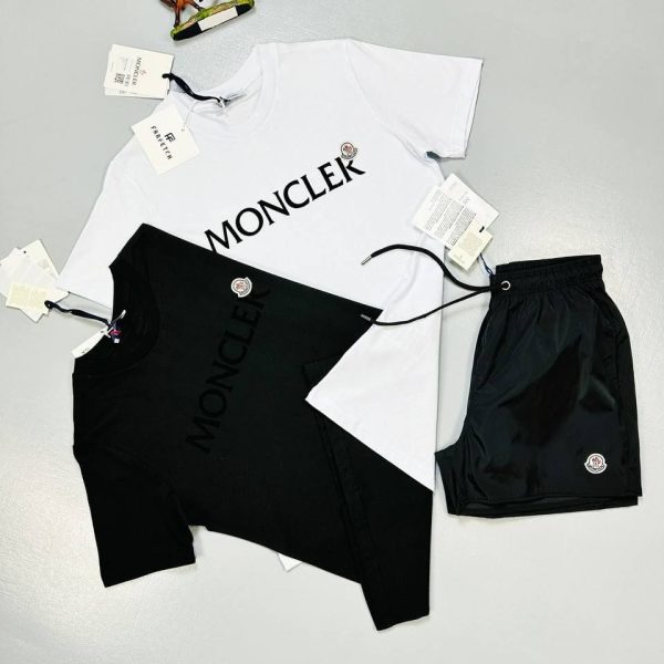 Moncler T-Shirt & Shorts Set – Black & White Classic Design