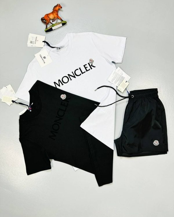 Moncler T-Shirt & Shorts Set – Black & White Classic Design