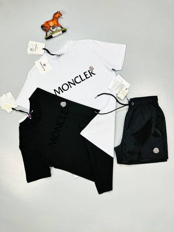 Moncler T-Shirt & Shorts Set – Black & White Classic Design