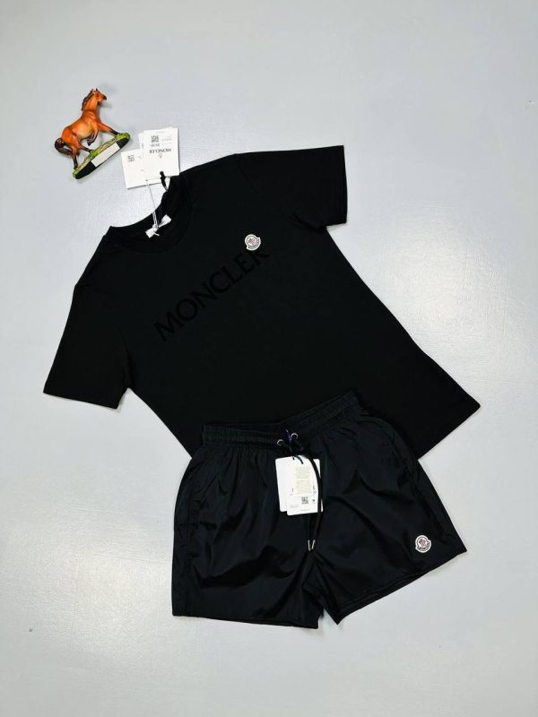 Moncler T-Shirt & Shorts Set – Black & White Classic Design 3 Moncler T-Shirt & Shorts Set – Black & White Classic Design