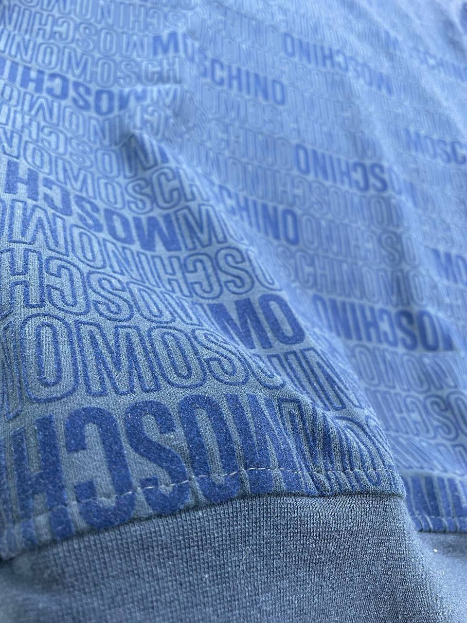 Moschino All Over Logo Jacquard Wool Jumper – Black Grey Blue - Image 5