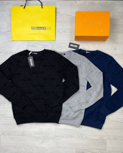 Moschino All Over Logo Jacquard Wool Jumper