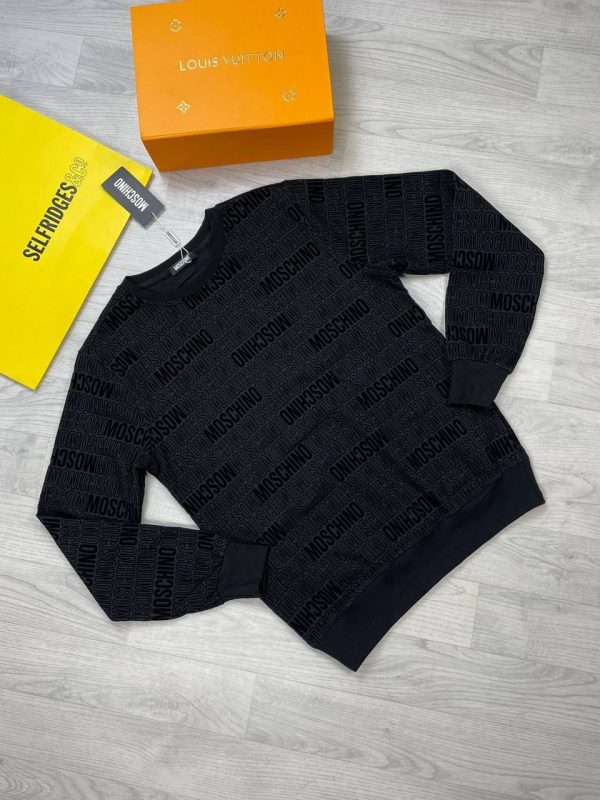 Moschino All Over Logo Jacquard Wool Jumper in black color Moschino All Over Logo Jacquard Wool Jumper in black color