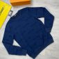 Moschino All Over Logo Jacquard Wool Jumper in blue color