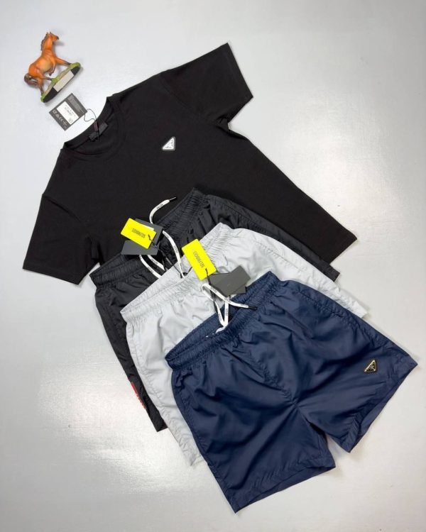 Prada Milano Cotton Logo T-Shirt & Shorts Set for Men