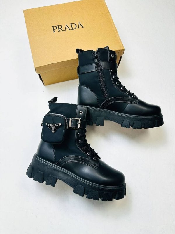 Prada Milano Monolith Leather Combat Boots 4 Prada Milano Monolith Leather Combat Boots 4