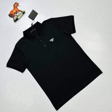 Prada Milano Piqué Patch Logo Polo Shirt