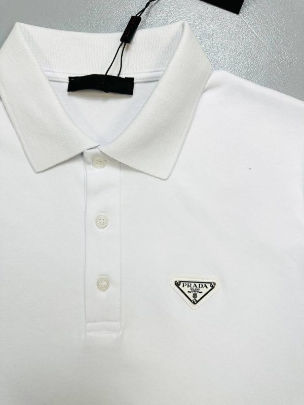 Prada Milano Piqué Patch Logo Polo Shirt white Prada Milano Piqué Patch Logo Polo Shirt white