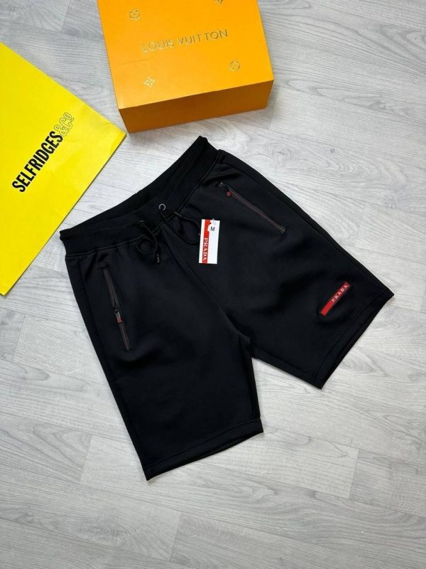 Prada Milano Re-Nylon Cargo Shorts for Men in black color Prada Milano Re-Nylon Cargo Shorts for Men in black color