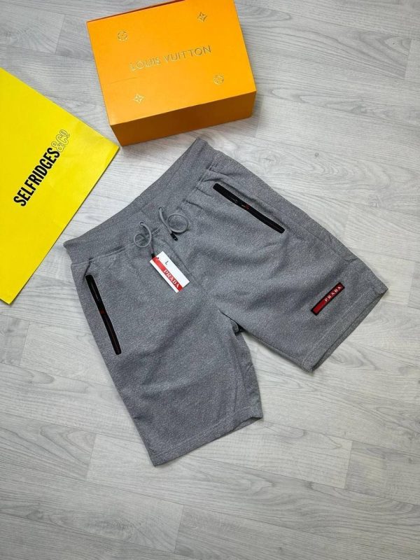 Prada Milano Re-Nylon Cargo Shorts for Men in grey color Prada Milano Re-Nylon Cargo Shorts for Men in grey color