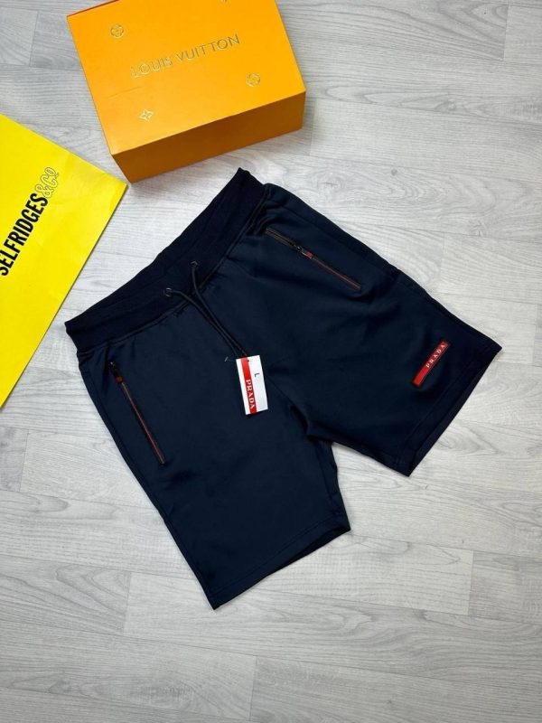 Prada Milano Re-Nylon Cargo Shorts for Men in navy blue color Prada Milano Re-Nylon Cargo Shorts for Men in navy blue color