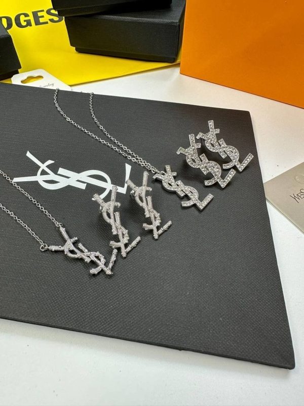 Saint Laurent Cassandre Necklace & Earrings Set