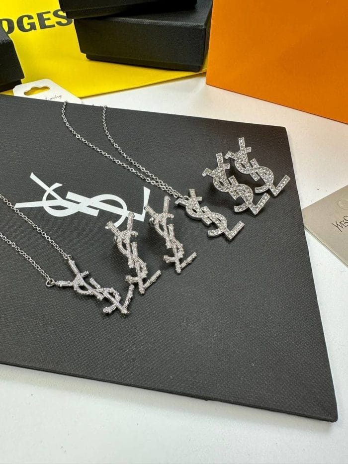 Saint Laurent Cassandre Necklace & Earrings Set