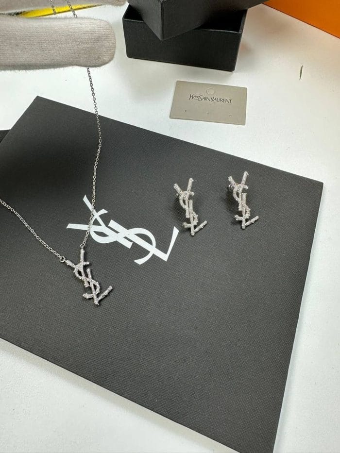 Saint Laurent Cassandre Necklace & Earrings Set 3 Saint Laurent Cassandre Necklace & Earrings Set 3