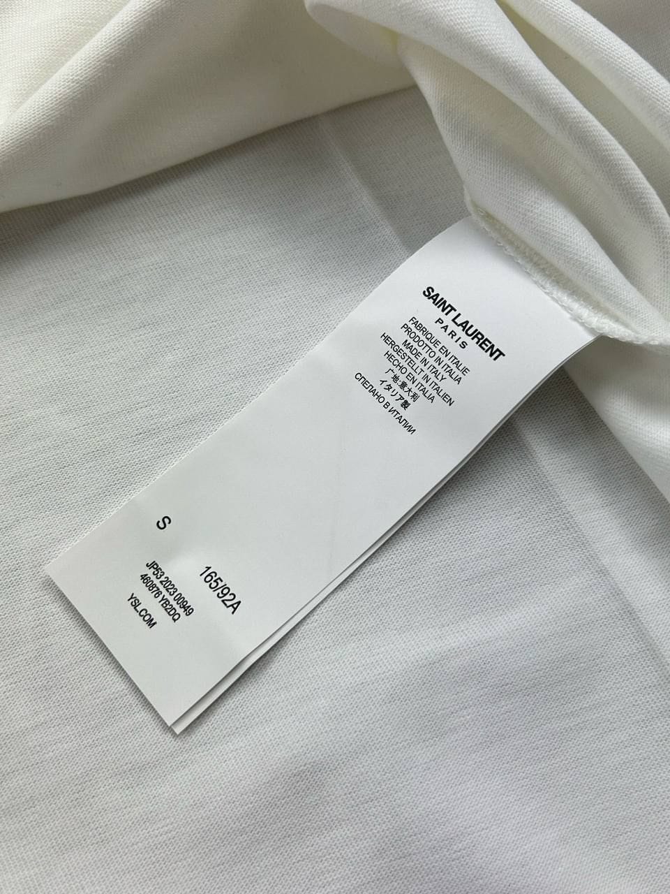 YSL Saint Laurent Rive Gauche T-Shirt for Men – Black, Grey & White - Image 3