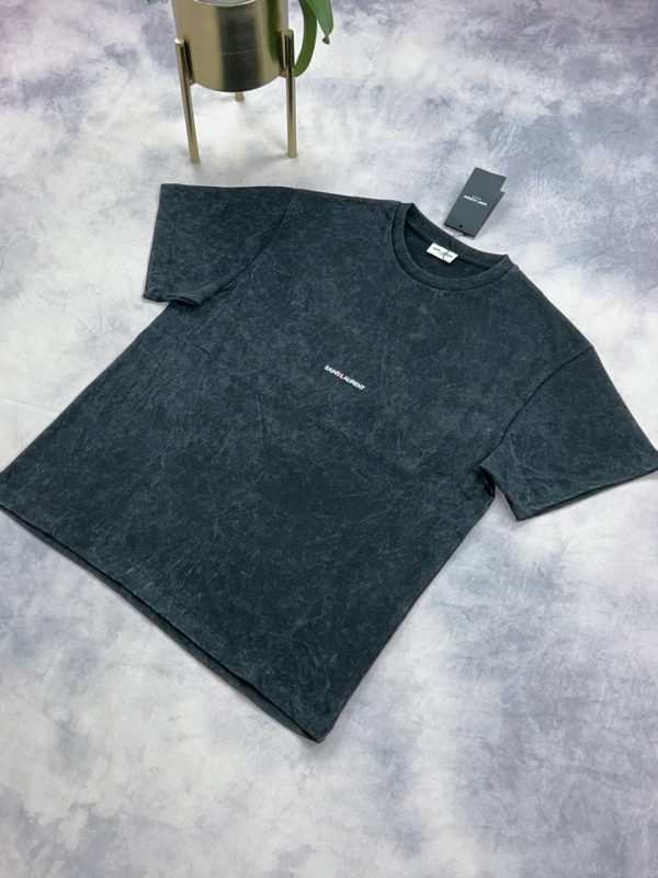 Saint Laurent Rive Gauche T-Shirt for Men in grey color Saint Laurent Rive Gauche T-Shirt for Men in grey color