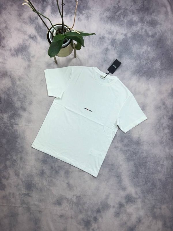 Saint Laurent Rive Gauche T-Shirt for Men in white color Saint Laurent Rive Gauche T-Shirt for Men in white color