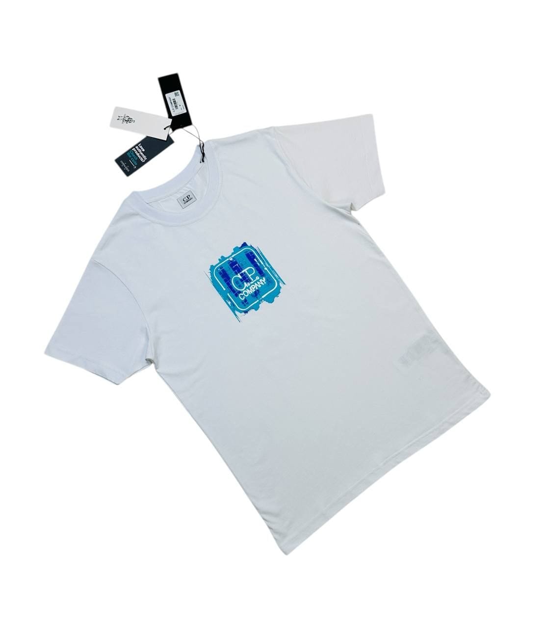 C.P. Company Logo Printed T-Shirt for Men – White & Black - Image 2