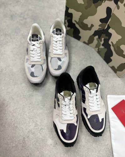 Valentino Rockrunner White Camo Sneakers for Men
