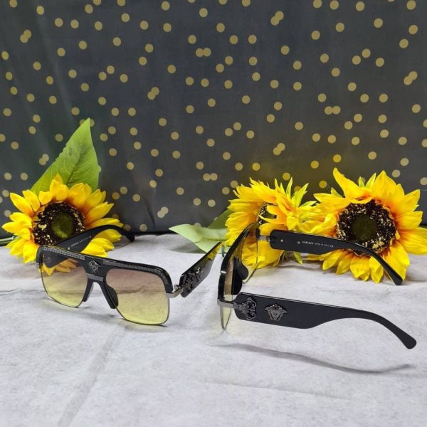 Versace Gold‑Tone Aviator Sunglasses