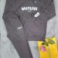White Fox Logo Hoodie Tracksuit Set for Women – in coffe brown Color