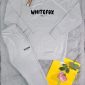 White Fox Logo Hoodie Tracksuit Set for Women – in grey Color
