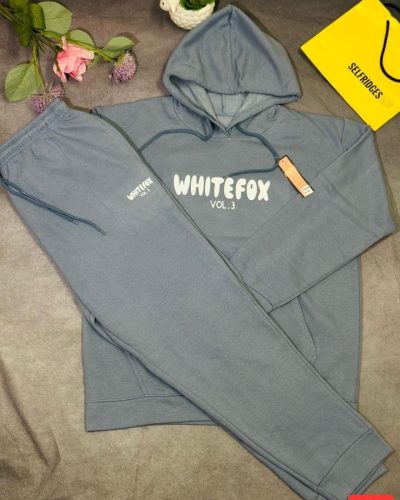 White Fox Women’s Hoodie Tracksuit Set – in grey color