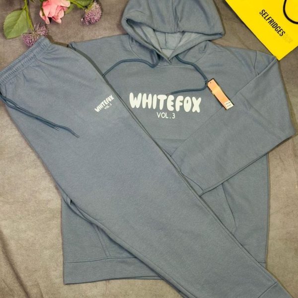 White Fox Women’s Hoodie Tracksuit Set – in grey color