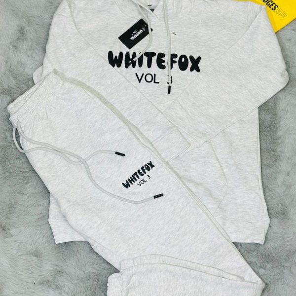 White Fox Women’s Hoodie Tracksuit Set – in white color