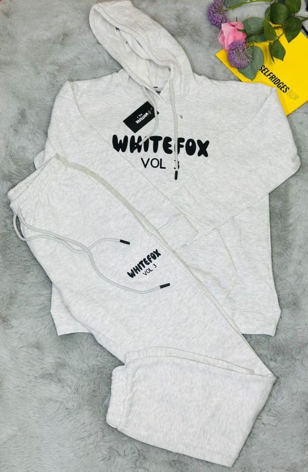 White Fox Women’s Hoodie Tracksuit Set – in white color White Fox Women’s Hoodie Tracksuit Set – in white color