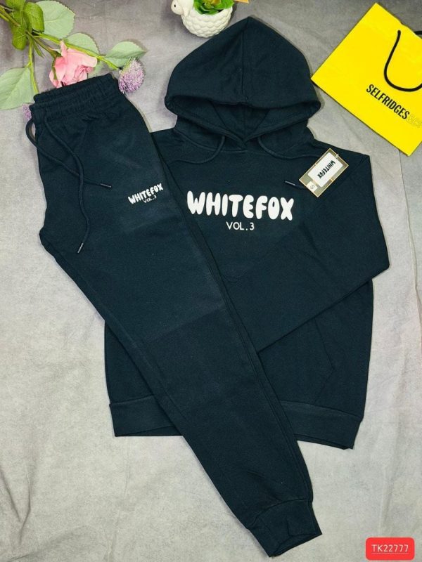 White Fox Women’s Hoodie Tracksuit Set – black Color White Fox Women’s Hoodie Tracksuit Set – black Color