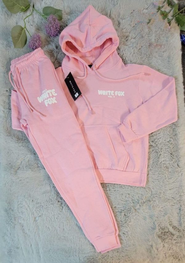White Fox Women’s Hoodie Tracksuit Set – Dupe Style in pink color White Fox Women’s Hoodie Tracksuit Set – Dupe Style in pink color