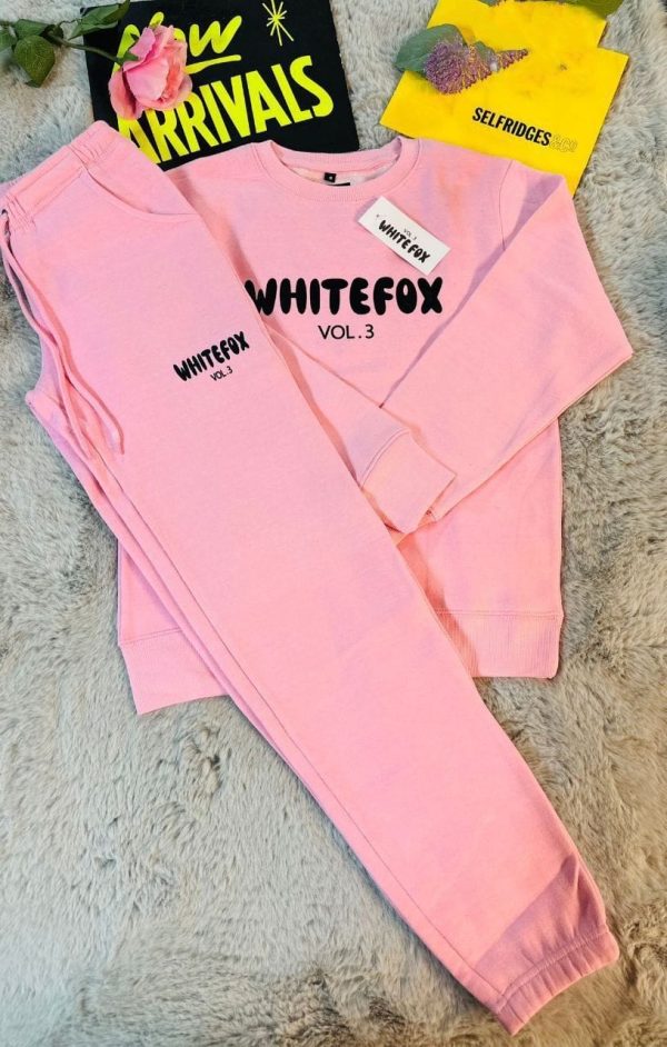 White Fox Women’s Logo Tracksuit – Crew Neck Design in pink color White Fox Women’s Logo Tracksuit – Crew Neck Design in pink color